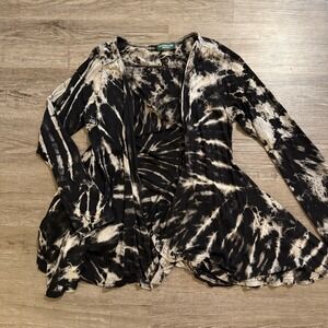 Kathmandu Imports Tie Dye Open Front Top Boho Hippie Size M